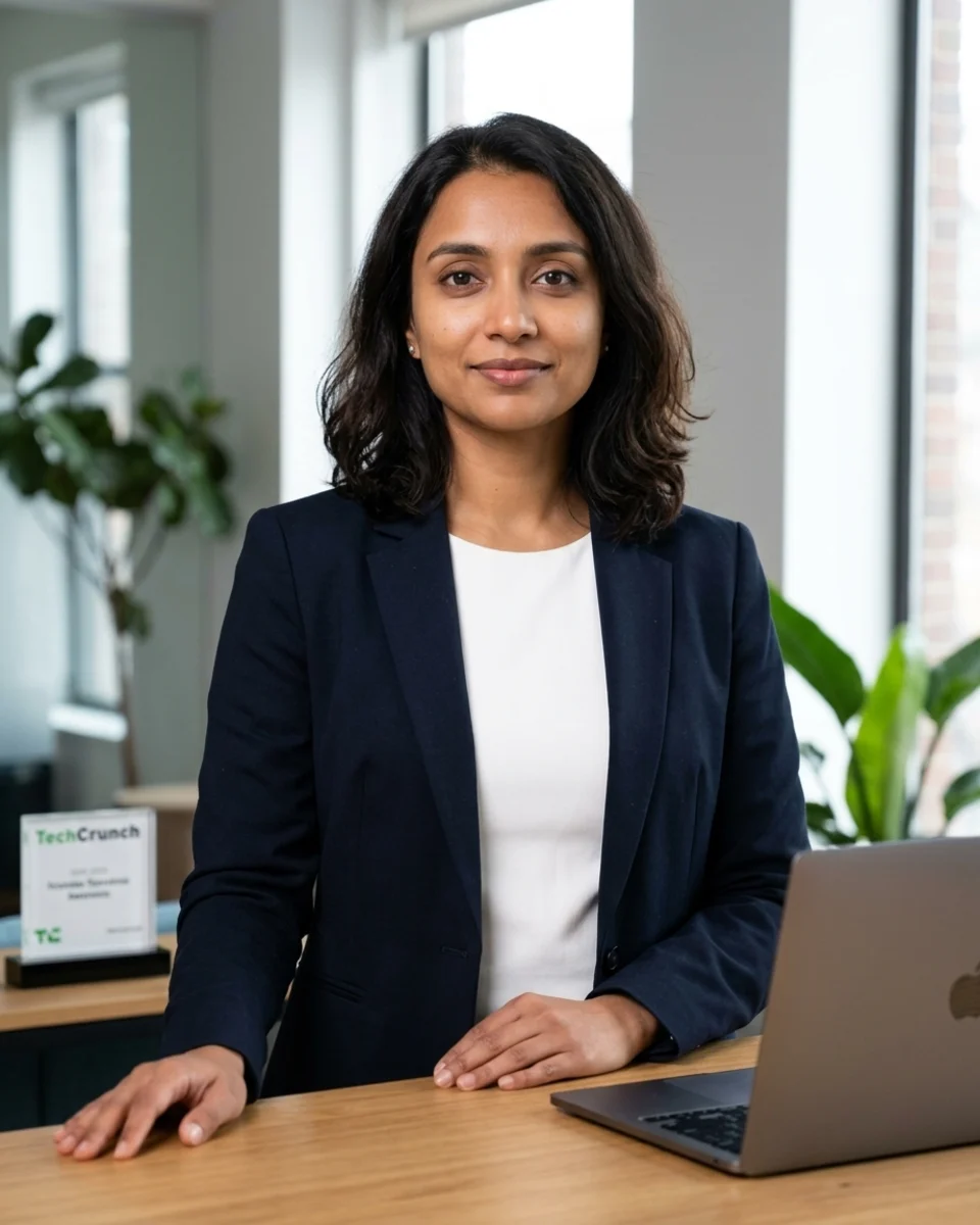 Priya Sharma Boardroom Founder Portrait example generated with Pixshop