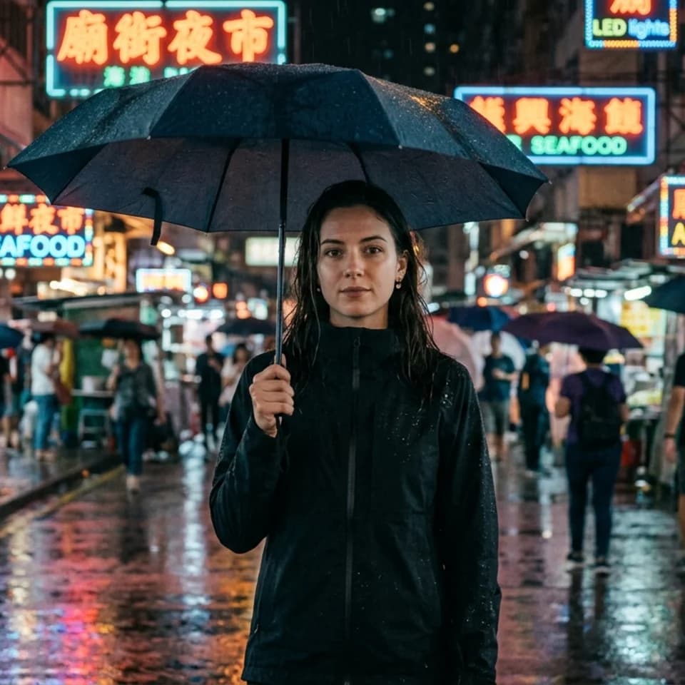 Rainy Alley Neon Pixshop preview