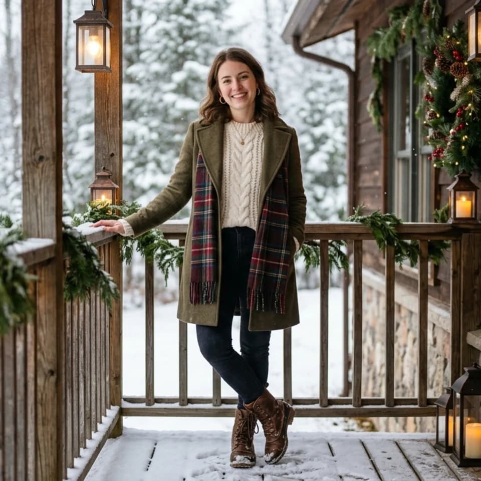 Cabin Porch Garland Pixshop preview