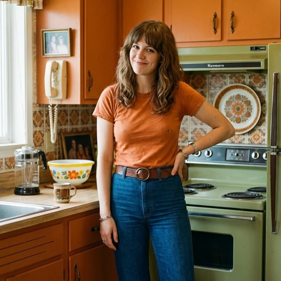 Orange Kitchen Scene Pixshop preview