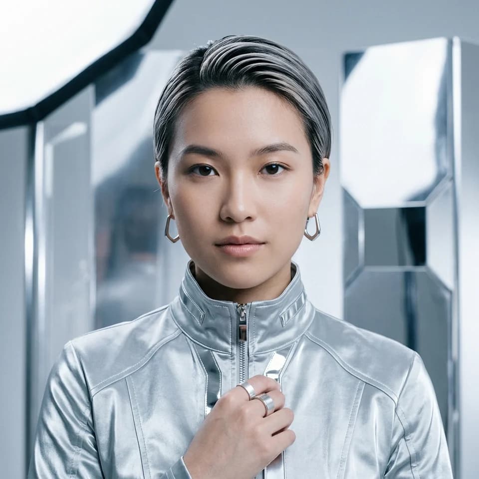 Cyber Silver Portrait Pixshop preview